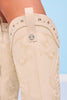 Ivory Grommet Embroidery Detail Boots