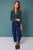 SSYS Elle High Neck Long Sleeve Top In Forest Green
