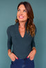 SSYS Elle High Neck Long Sleeve Top In Forest Green