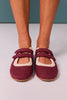 Mary Jane Double Strap Sneakers In Burgundy
