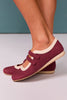 Mary Jane Double Strap Sneakers In Burgundy