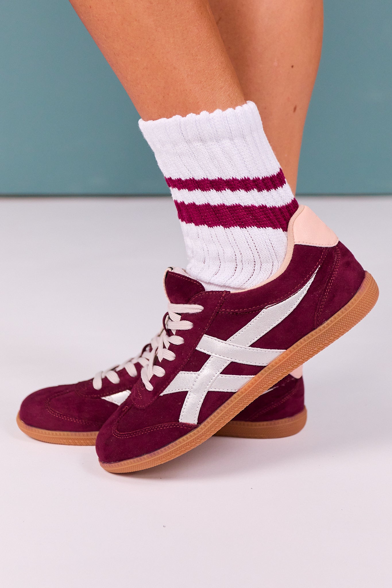 Shu Shop Burgundy Suede Sneaker
