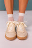 Cream Retro Lace-up Sneakers