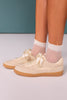 Cream Retro Lace-up Sneakers