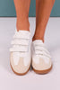 White Velcro Strap Sneakers