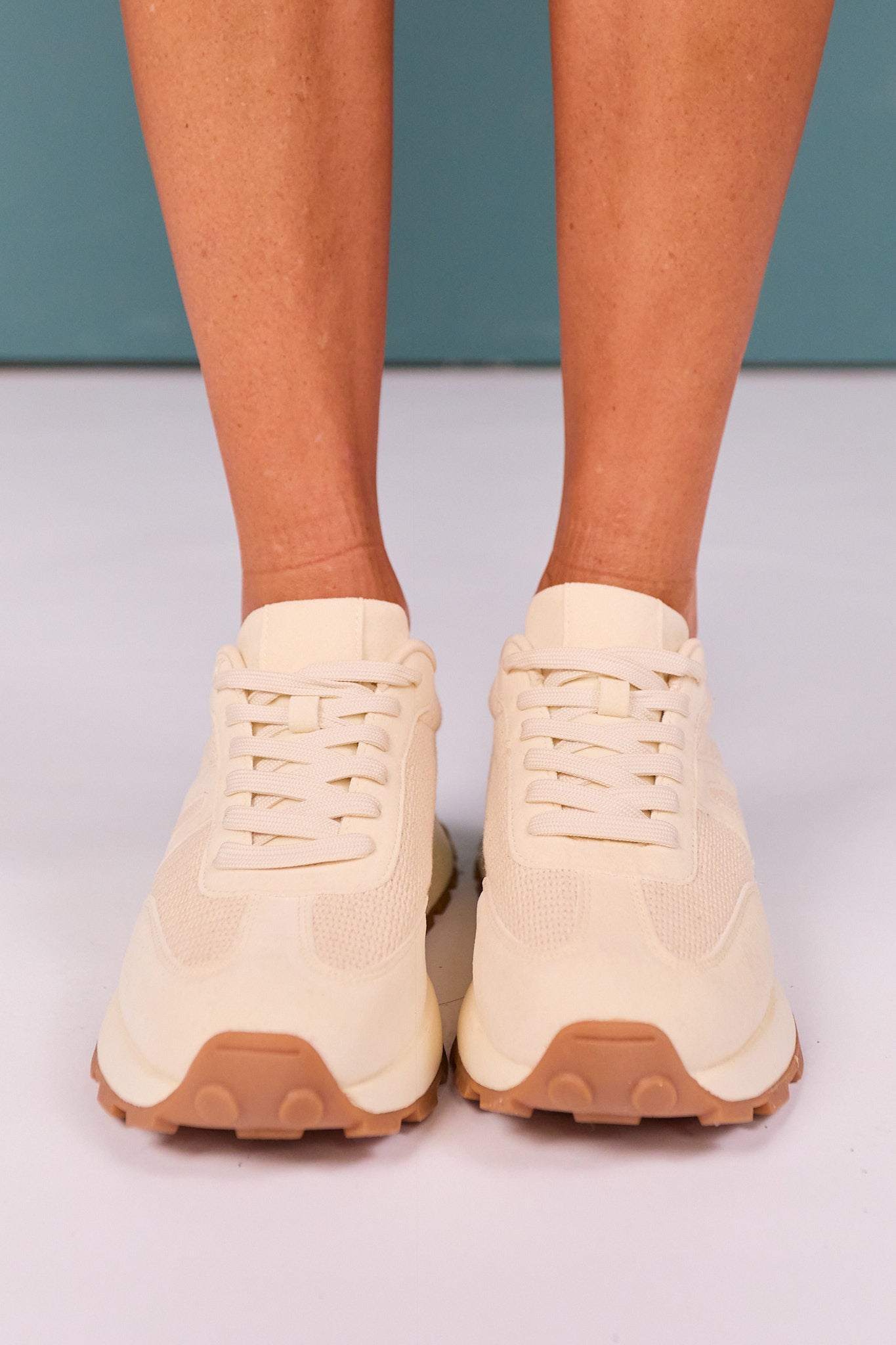 Beige Chunky Runner Sneakers