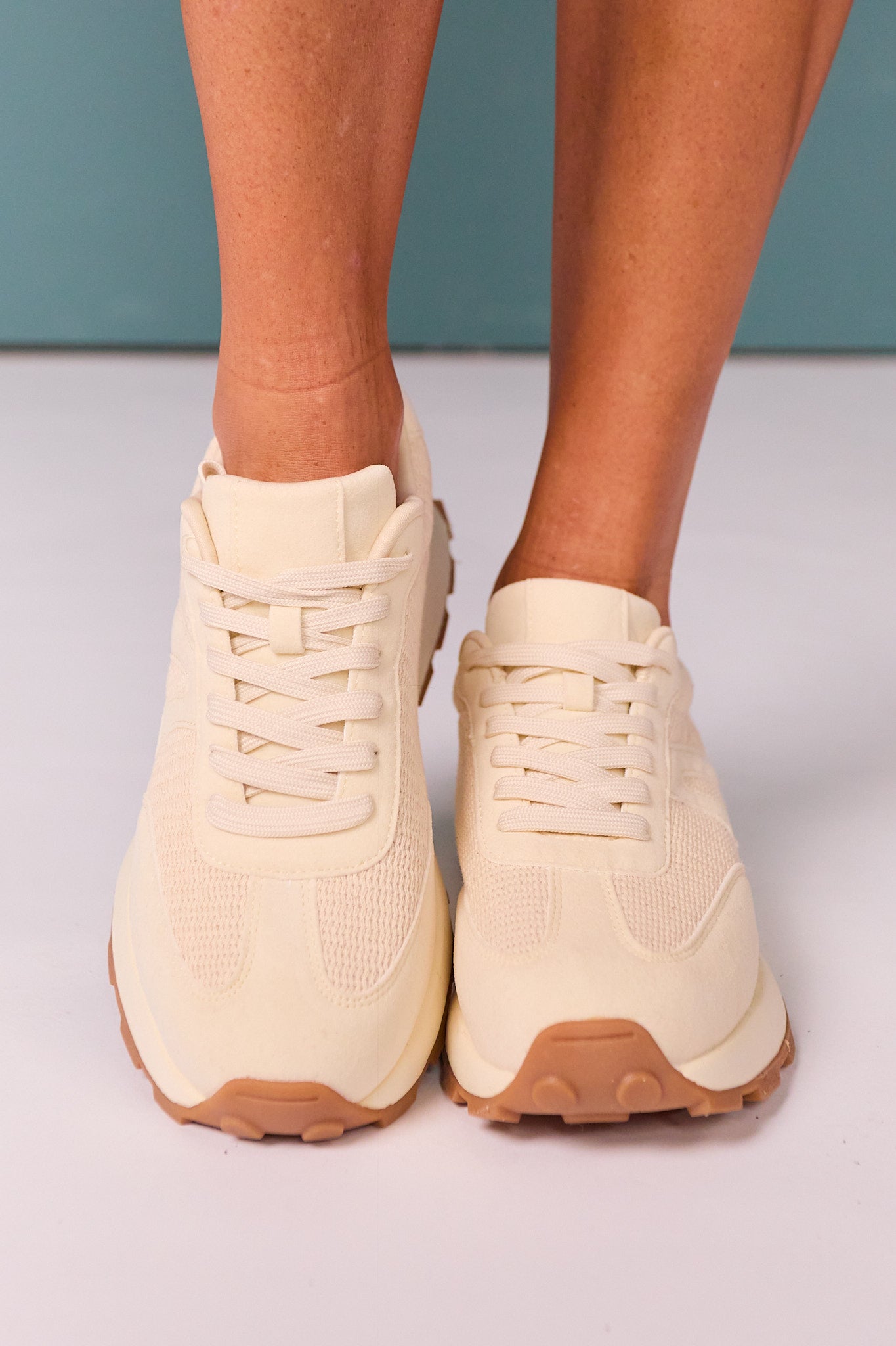 Beige Chunky Runner Sneakers