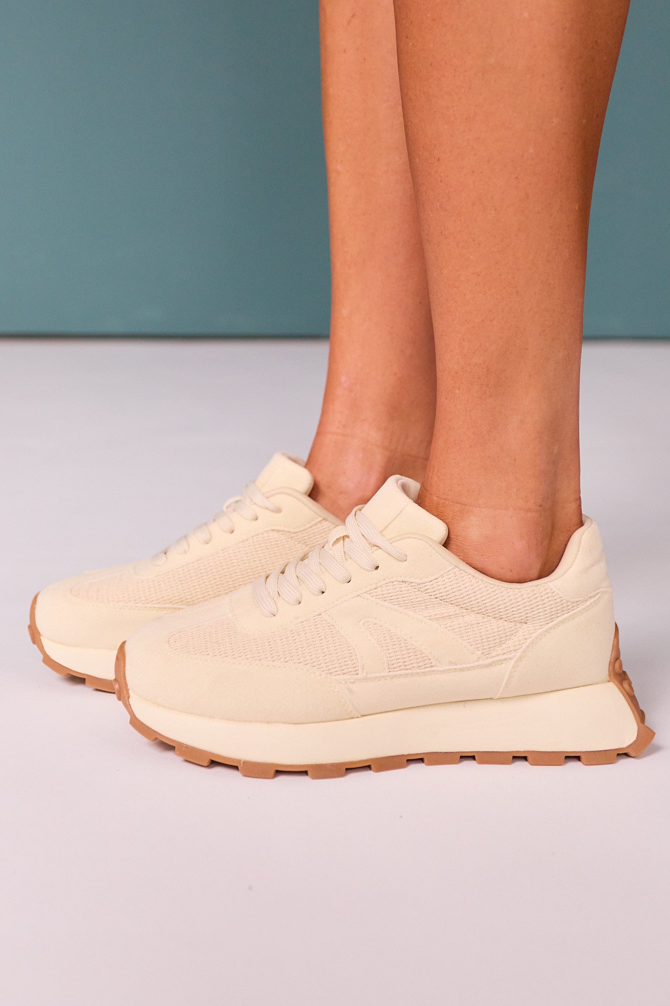 Beige Chunky Runner Sneakers