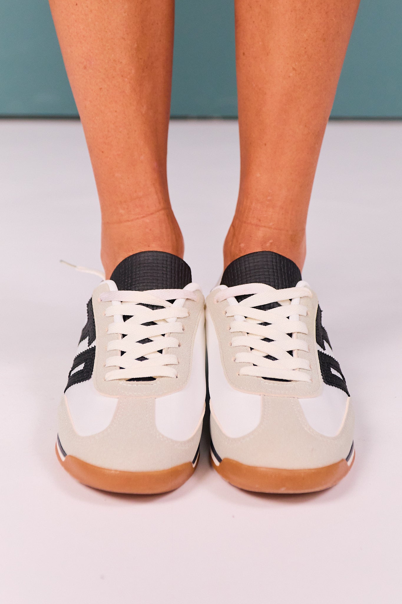 Black and White Court Sneakers