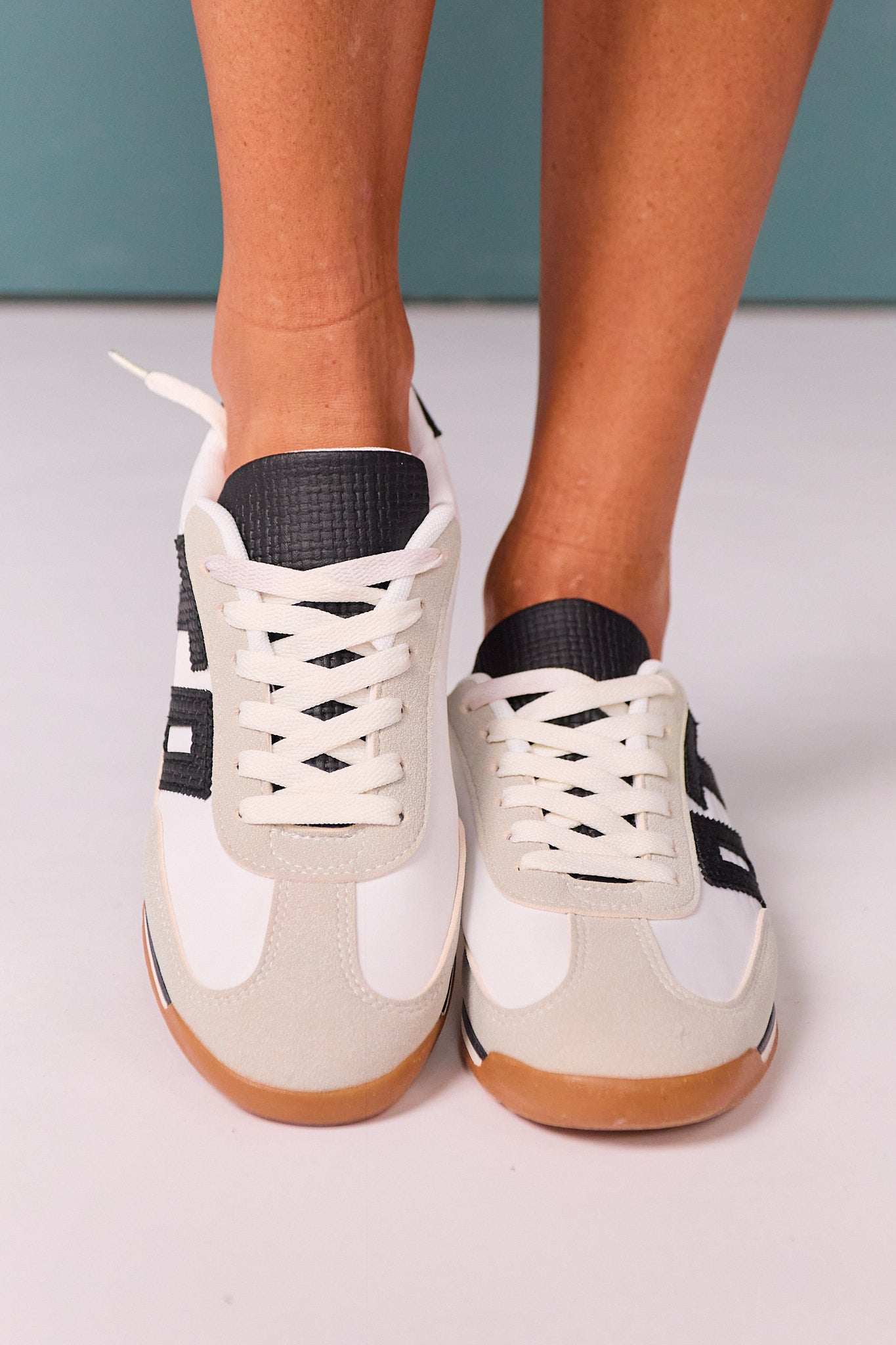 Black and White Court Sneakers