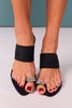 Black Embellished Toe Strap Heels