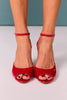 Red Patent Ankle Strap Heels