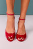Red Patent Ankle Strap Heels