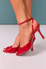 Red Patent Ankle Strap Heels