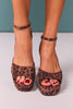 Brown Spotted Animal Platform Heels