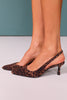 Brown Spotted Animal Slingback Heels