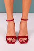 Red Patent Gold Stiletto Heels