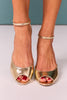 Gold Ankle Strap Heels