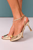Gold Ankle Strap Heels
