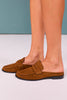 Shu Shop Chocolate Brown Suede Loafer Mules