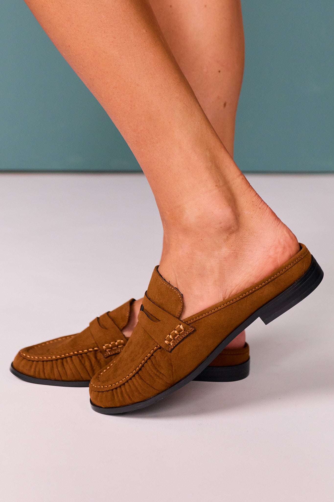 Shu Shop Chocolate Brown Suede Loafer Mules
