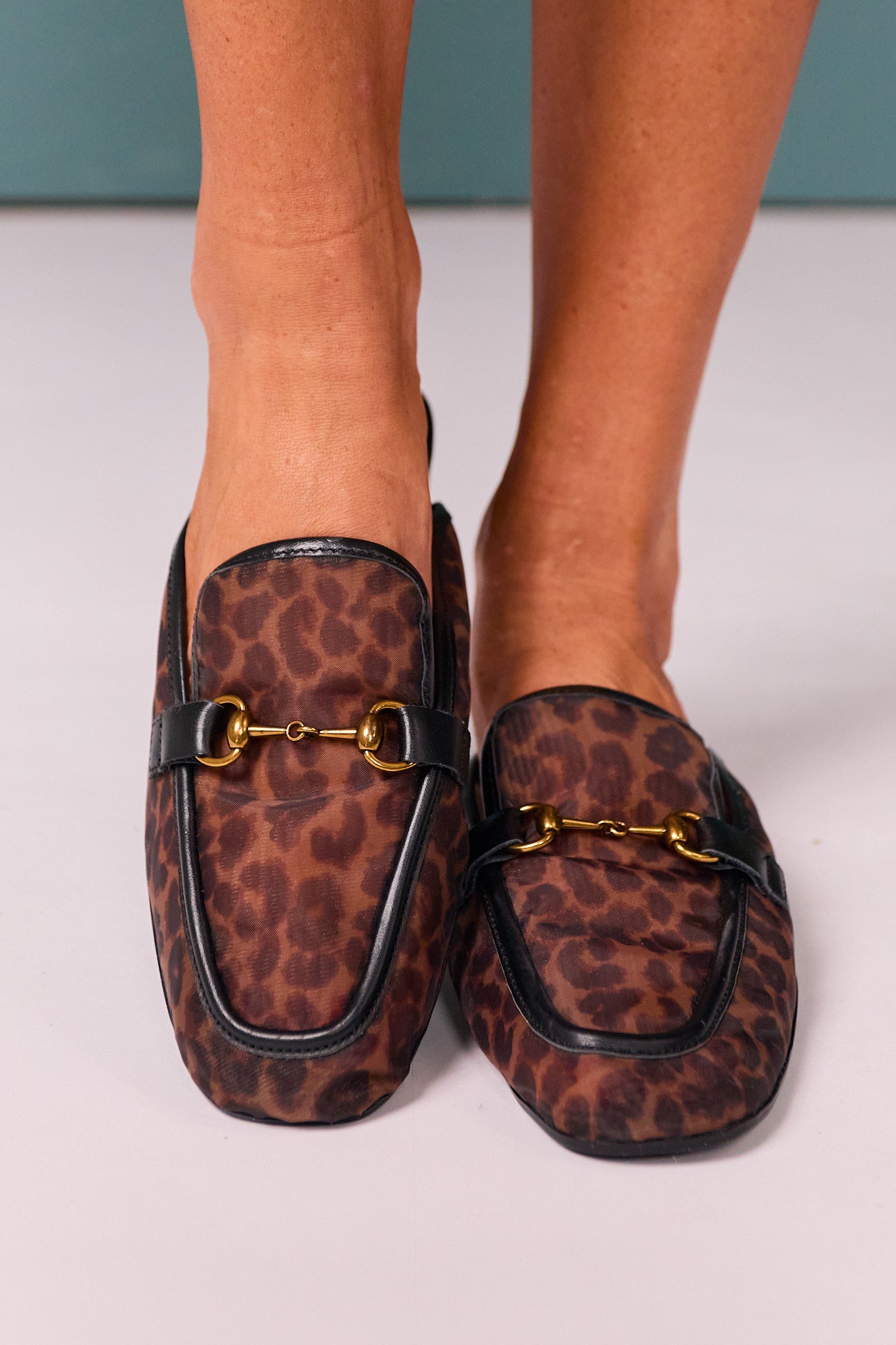 Brown Animal Horsebit Loafers