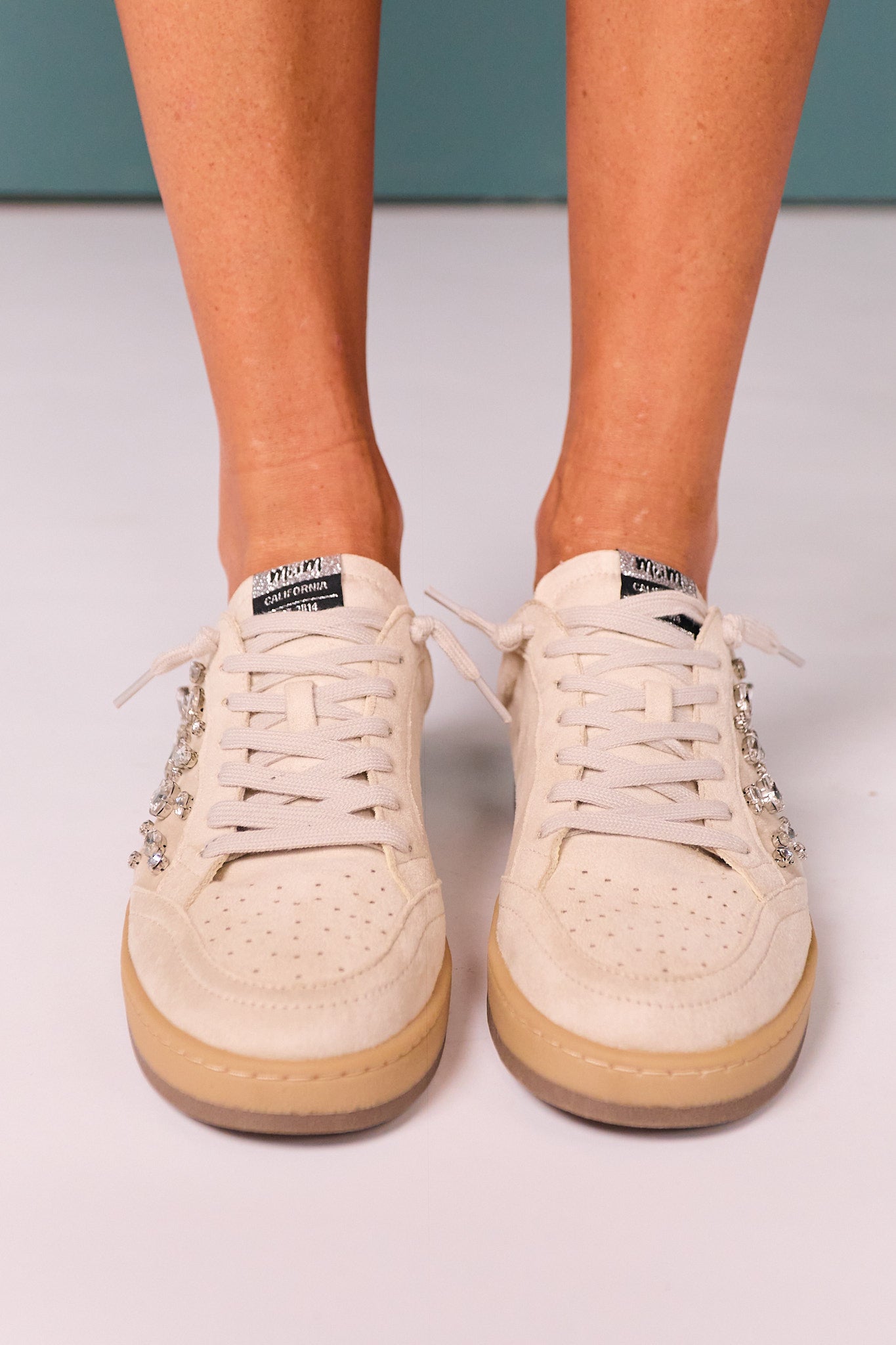 Ivory Crystal Sneaker Mules