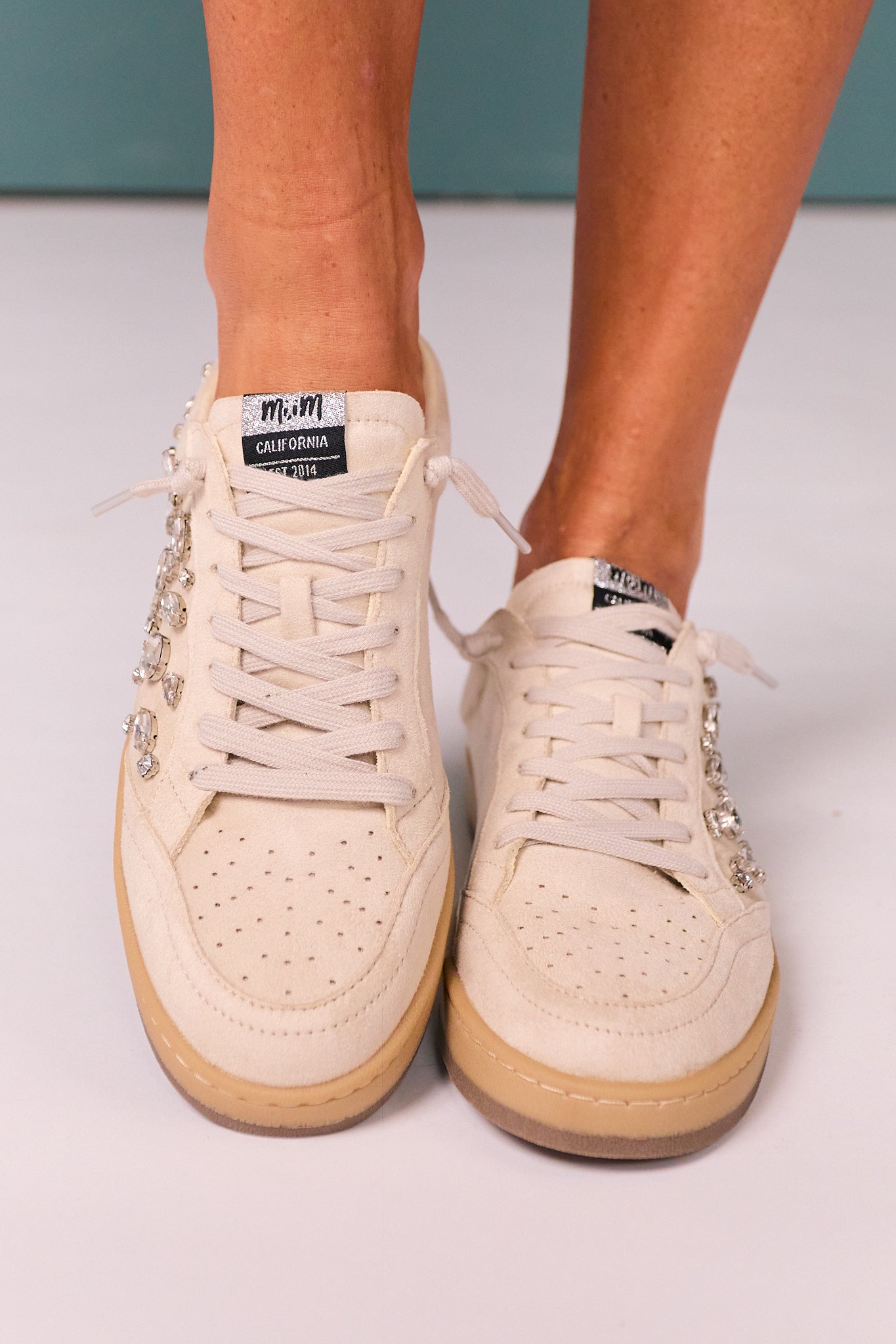 Ivory Crystal Sneaker Mules