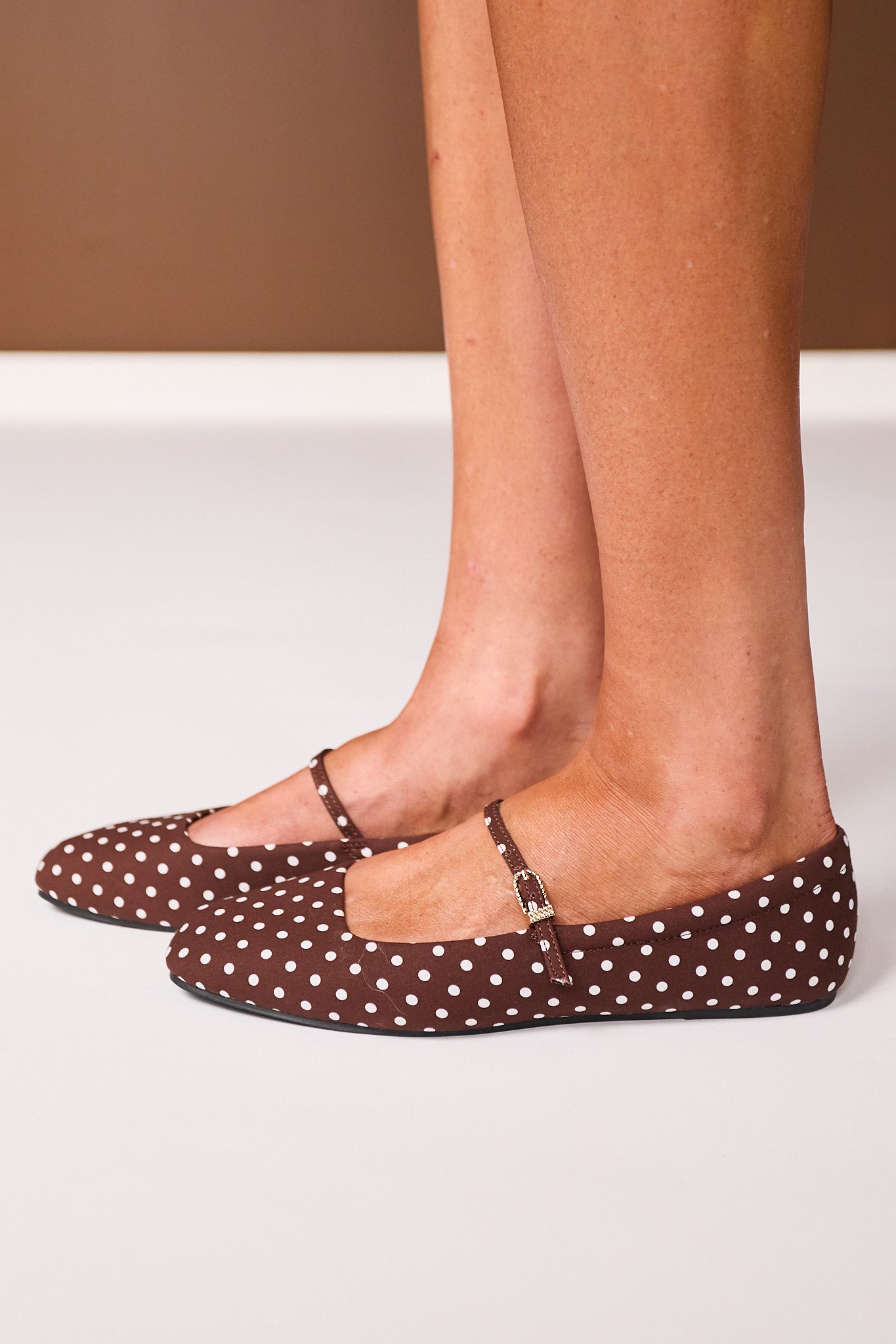 Brown Polka Dot Ballet Flats