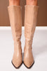 Matisse Taupe Pointed Toe Heeled Genuine Leather Boot