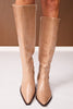Matisse Taupe Pointed Toe Heeled Genuine Leather Boot
