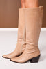 Matisse Taupe Pointed Toe Heeled Genuine Leather Boot
