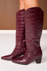Matisse Burgundy Faux Croc Heeled Western Boots