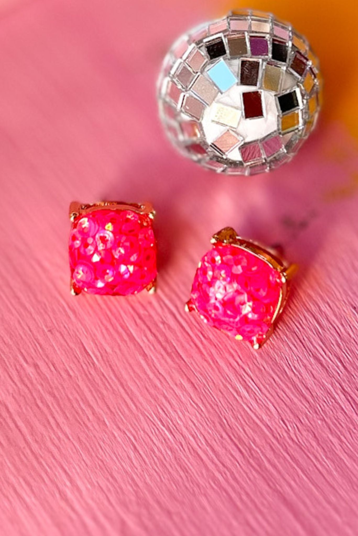 Pink Square Druzy Stud Earrings, accessory, earrings, must have earrings, shop style your senses by mallory fitzsimmons