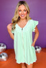 SSYS Light Mint Get Ready Robe ™ OUTLET *FINAL SALE*, SSYS the Label, Get Ready Robe, robe, ruffle sleeve robe, light mint Get Ready Robe, light mint robe, light mint ruffle sleeve robe, must have robe, elevated robe, elevated style, summer robe, summer style, outlet, Shop Style Your Senses by Mallory Fitzsimmons, SSYS by Mallory Fitzsimmons