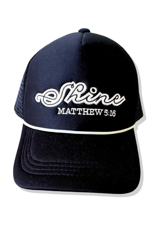 SSYS Matthew 5:16 Black Scripture Trucker Hat