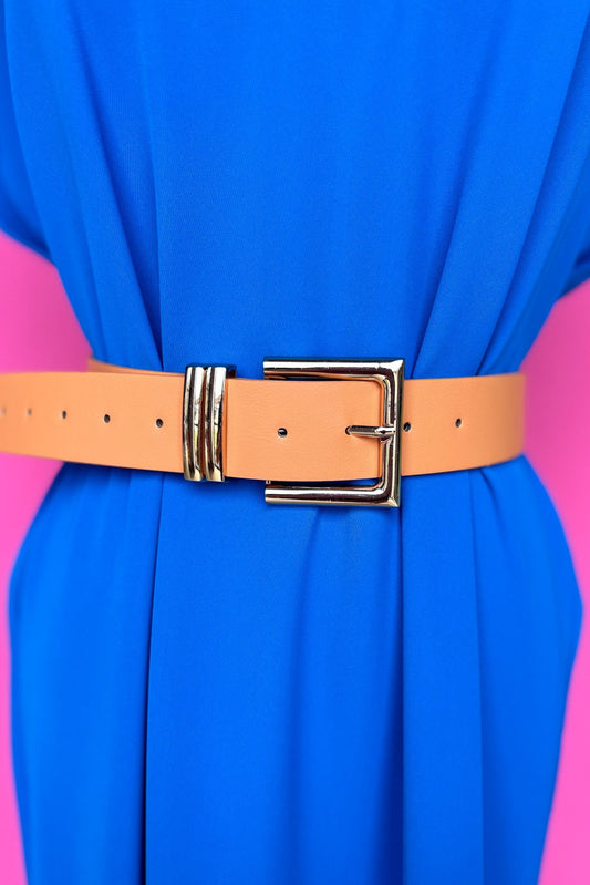 Apricot Squared Buckle Double Loop Belt, accessory, belt, everyday belt, must have belt, shop style your senses by mallory fitzsimmons, ssys by mallory fitzsimmons