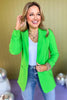 Green Collared Long Sleeve Blazer Jacket *FINAL SALE* *Final Sale*, blazer, must have blazer, must have style, elevated blazer, elevated style, saturday steal, mom style, office style, work to weekend, shop style your senses by mallory fitzsimmons, ssys by mallory fitzsimmons