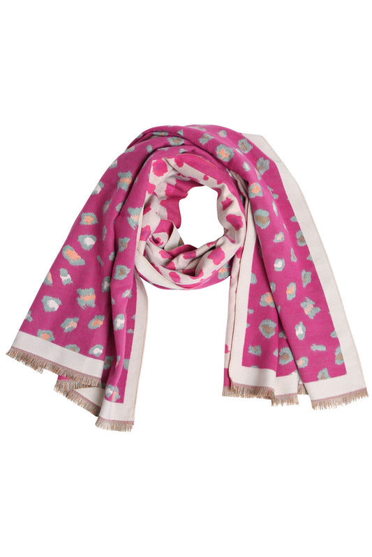 Pink Animal Knit Double-Sided Scarf *FINAL SALE*