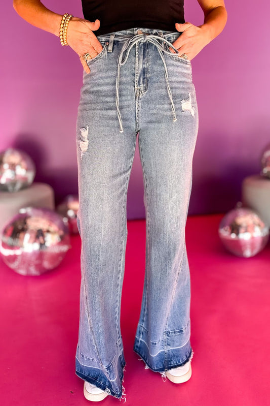  Mica Medium Wash Super High Rise Belted Wide Leg Flare Jeans, wide leg jeans, stylish jeans, must have jeans, must have style, must have comfortable style, spring fashion, spring style, street style, mom style, elevated comfortable, elevated style, shop style your senses by mallory fitzsimmons