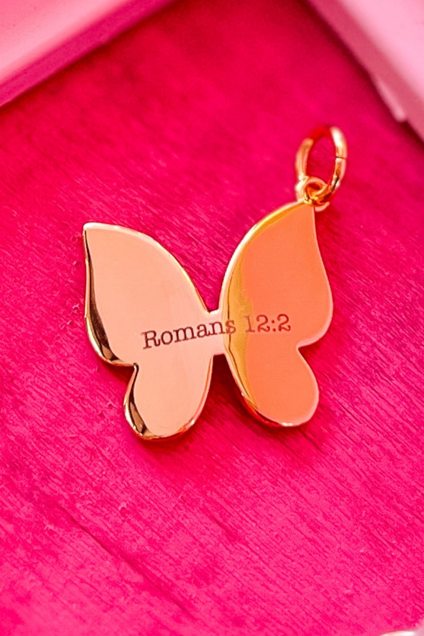 SSYS Scripture Butterfly Charm, ssys the label, must have charm, must have charm necklace, elevated charm, elevated charm necklace, acessories, scripture charm, scripture, gift, mom style, shop style your senses by mallory fitzsimmons