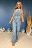 Risen Medium Wash Straight Leg Denim Overalls, overalls, light wash overalls, distressed overalls, straight leg overalls, must have overalls, elevated overalls, elevated style, summer overalls, summer style, Shop Style Your Senses by Mallory Fitzsimmons, SSYS by Mallory Fitzsimmons