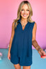 SSYS The Macy Crepe Sleeveless Top Shorts Set In Ink Blue, ssys set, ssys the label, crepe set, elevated set, matching set, must have set, everyday set, must have style, cool style, mom style, summer style, shop style your senses by MALLORY FITZSIMMONS, ssys by MALLORY FITZSIMMONS