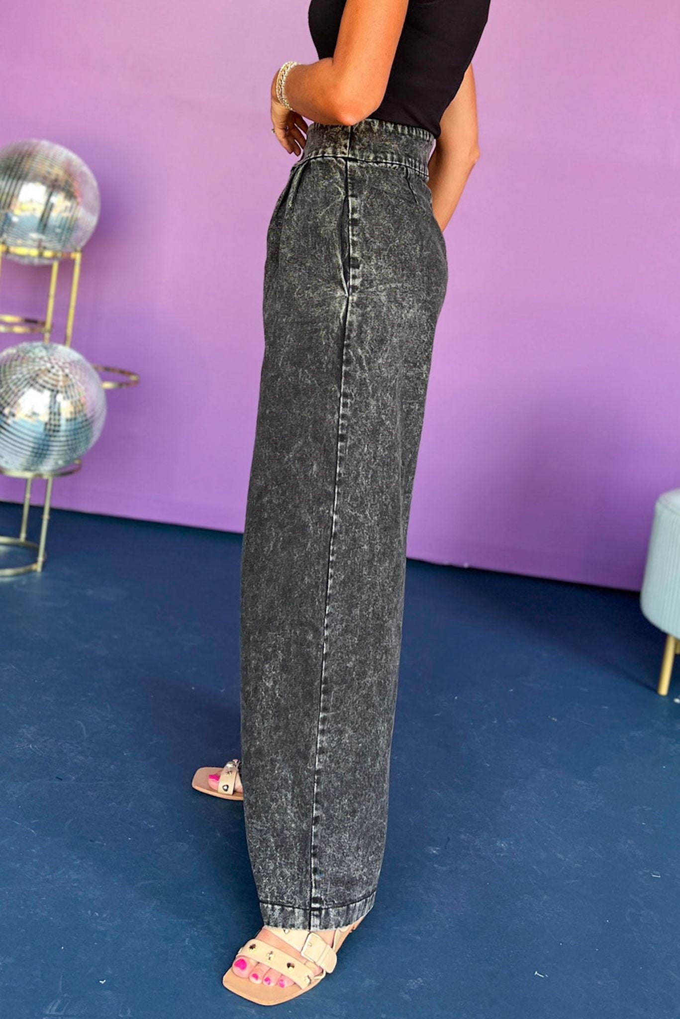 Black Acid Washed High Rise Wide Leg Trousers, must have pants, must have style, must have denim, acid wash denim, street style, mom style, elevated style, fall look, fall pants, fall outfit, must have fall, shop style your senses by mallory fitzsimmons