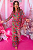 SSYS The Millie Long Sleeve Pants Pajamas Set In Pink Trees