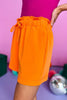 orange Drawstring Pull On Shorts, elastic waist, pull on, new arrival, spring look, must have, shop style your senses by mallory fitzsimmons