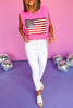 Queen Of Sparkles Pink American Flag Sweater Tank, sequin, sweater vest, queen of sparkles, pearl detail, fourth of july, shop style your senses by mallory fitzsimmons