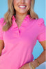 SSYS Violet Ruffle Collar Top In Bright Pink