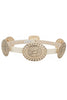 Khaki Concho Linked Western Skinny Belt