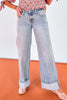 Vervet Low Rise Cuffed Wide Leg Jeans